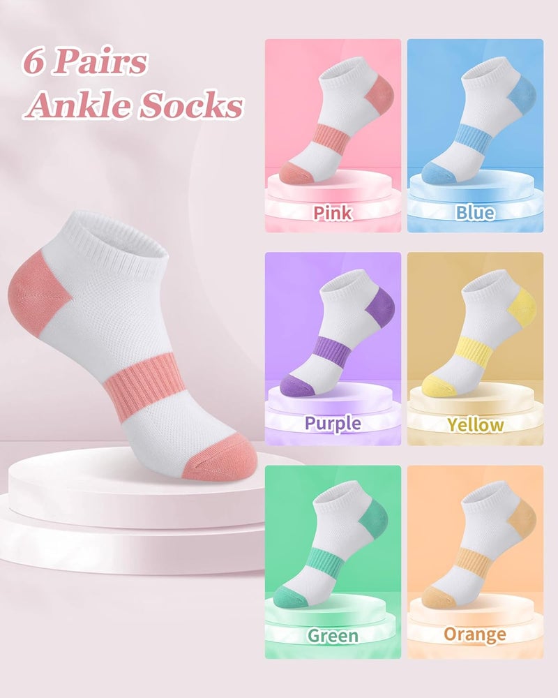 Darller 6 Pairs Ankle Socks for Women - Lightweight Low Cut No Show Casual Cotton Socks Breathable - Image 2